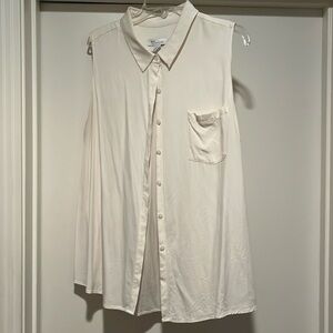 Nordstrom sleeveless silk blouse- silk spandex blend. XXL.  Ivory color.